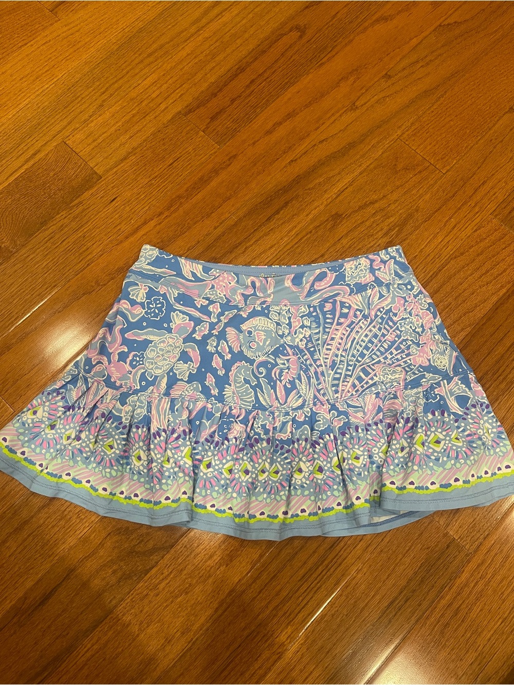 LILLY PULITZER TAYE SKORT Luxletic Skirt UPF50+ Boca Blue Sea What I See Small